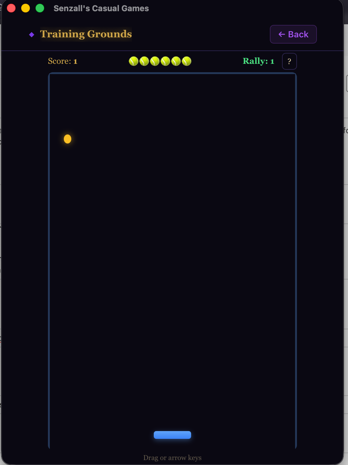 Training Grounds — 3-Wall Tennis gameplay screenshot