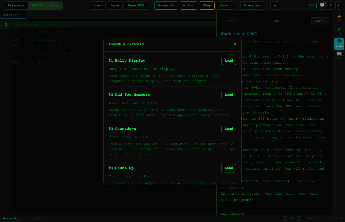Assembly Example Programs