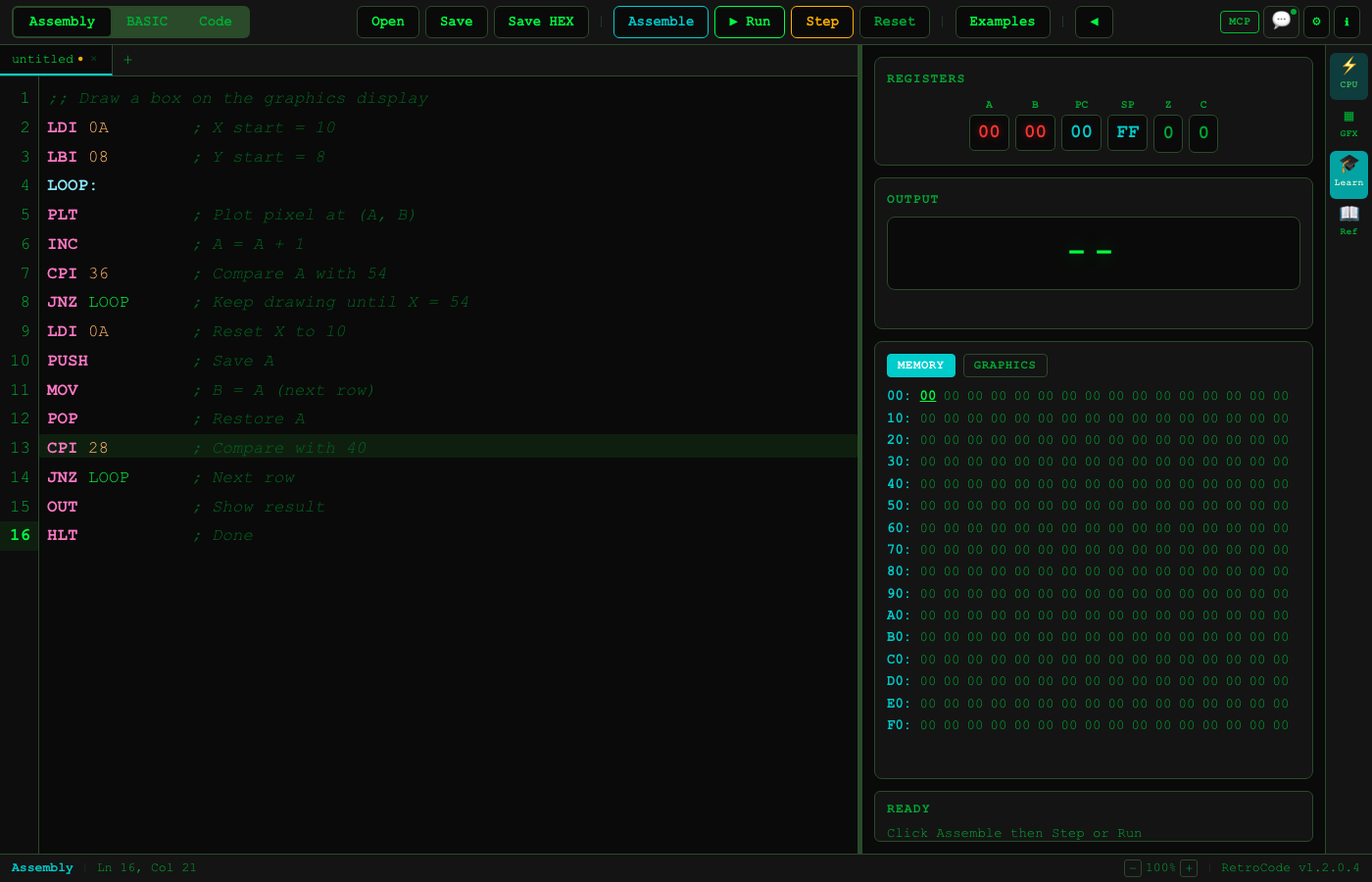RetroCode Assembly Mode
