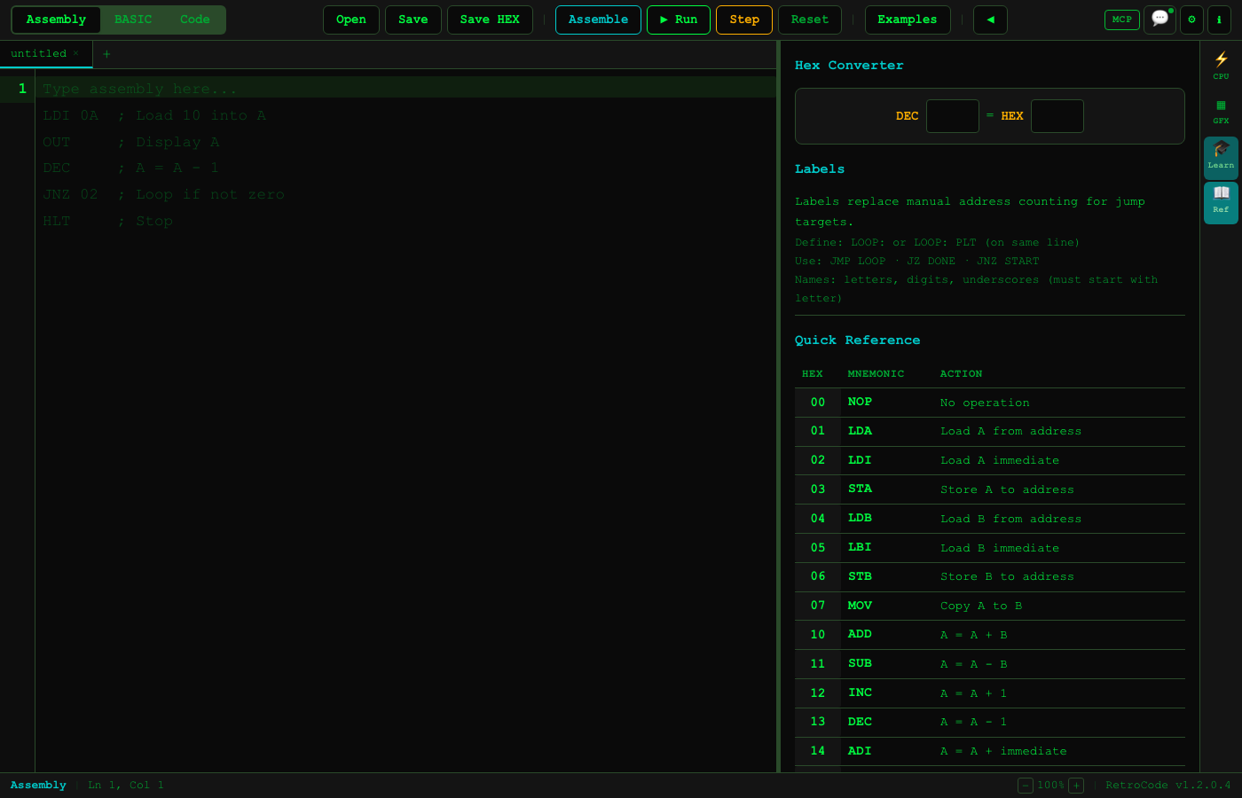 Assembly Reference Panel