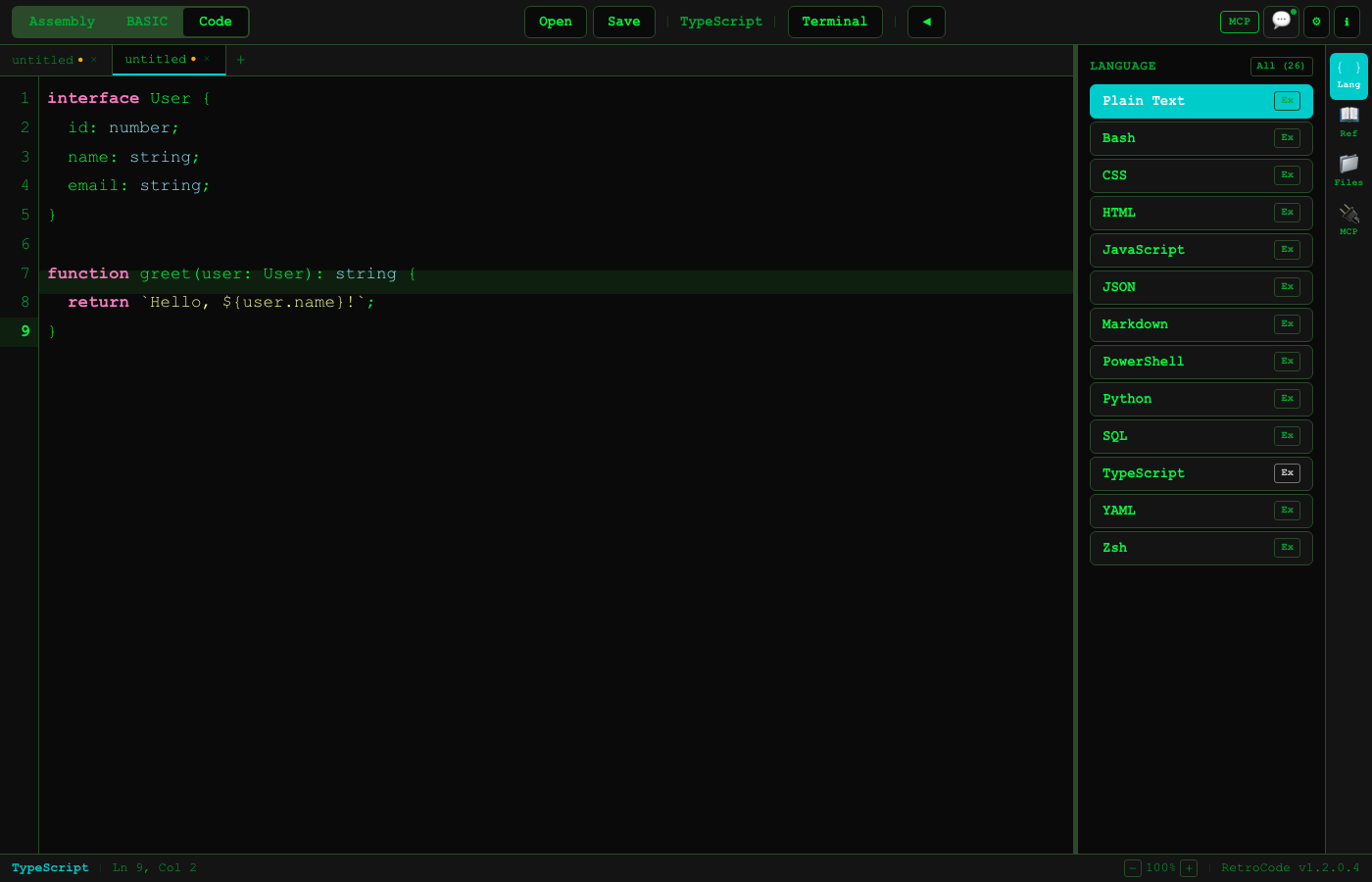 Code Editor with Multiple Tabs